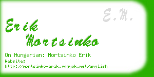 erik mortsinko business card